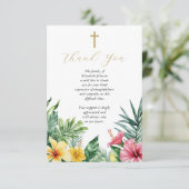 Christliches tropisches Foto Dankeskarte (Stehend Vorderseite)