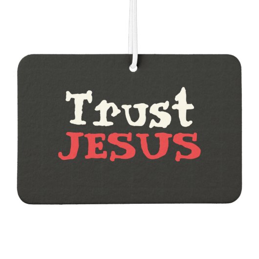 Christliches "Trust JESUS" Schwarz-weiß Autolufterfrischer (Vorderseite)