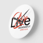 Christliches Überleben John 10 LEBT ÜBERWIEGEND Runde Wanduhr (Winkel)