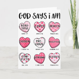 Christliches Valentins-Gott sagt Bibelverse Herzen Karte