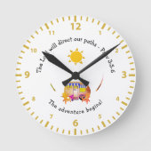 Christliches VAN-LIFE-ABENTEUER Runde Wanduhr (Vorderseite)
