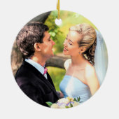 Christliches Verheiratetes Foto Keramik Ornament (Hinten)