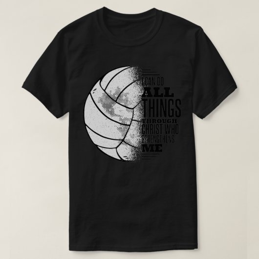 Christliches Volleyball T-Shirt kann ich alle Ding (Design vorne)