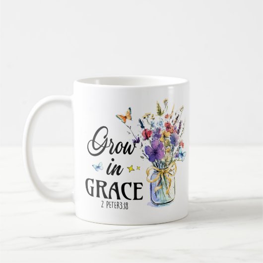 Christliches Wachstum in Grace 2Peter 3 : 18 Kaffeetasse (Links)