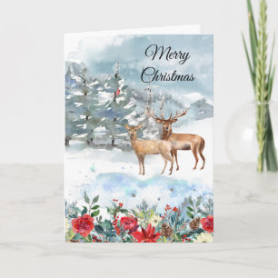 Christliches Waldhirsch-Weihnachten Karte
