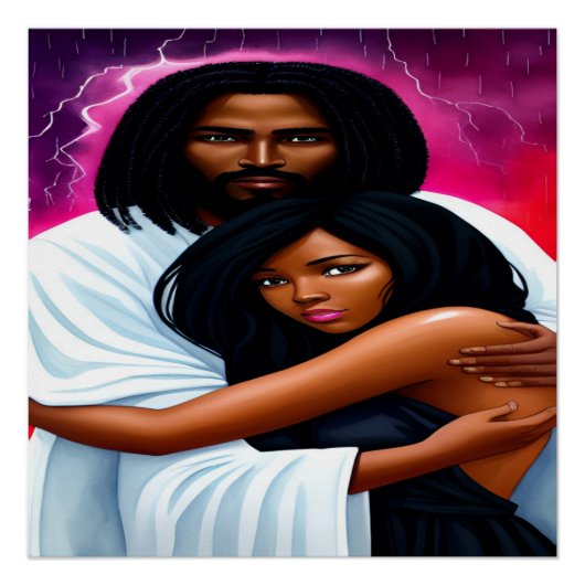 christliches Wasserfarbenposter "Covered" Poster (Vorderseite)