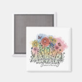 Christliches Watercolor-Blumenmagnet Magnet (Vorderseite/Rückseite)