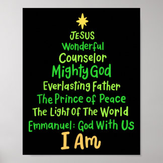 Christliches Weihnachten Jesus Bibel Namen Xmas Ba Poster