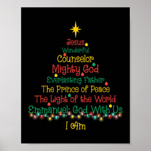 Christliches Weihnachten Jesus Bibel Namen Xmas Ba Poster