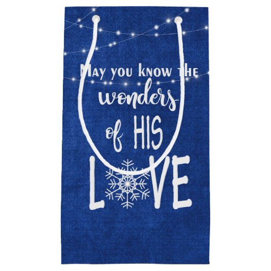 Christliches Weihnachtsangebot mit Lichtern Kleine Geschenktüte (Vorderseite)