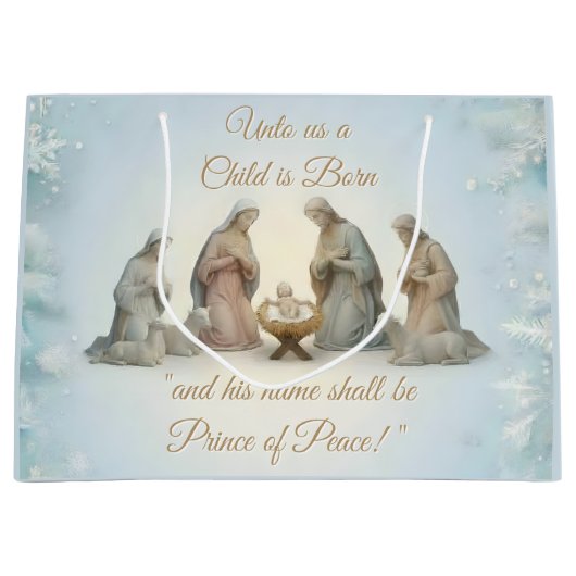 Christliches Weihnachtsdesign Große Geschenktüte (Vorderseite)