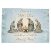 Christliches Weihnachtsdesign Große Geschenktüte (Rückseite)