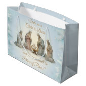 Christliches Weihnachtsdesign Große Geschenktüte (Rückseite Schrägansicht)