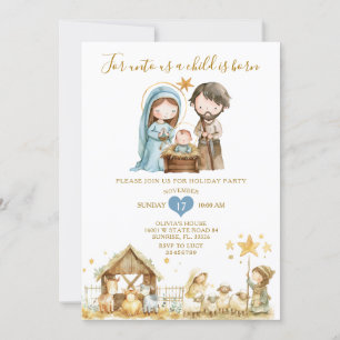 Christliches Weihnachtsfest im Weihnachtshaus Part Einladung