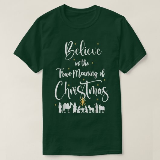Christliches Weihnachtskind Jesus Krippe T-Shirt (Design vorne)