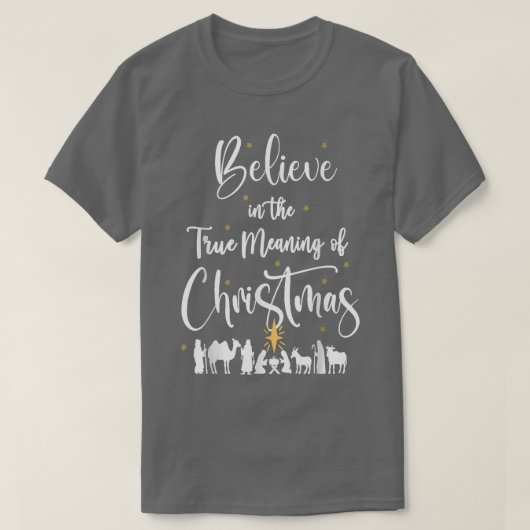 Christliches Weihnachtskind Jesus Krippe T-Shirt (Design vorne)