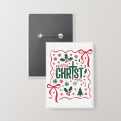 Christliches Weihnachtskreuz Zeichen Jesus Christu Button (Vorderseite/Rückseite)