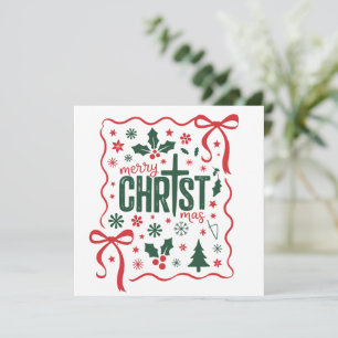 Christliches Weihnachtskreuz Zeichen Jesus Christu Feiertagskarte