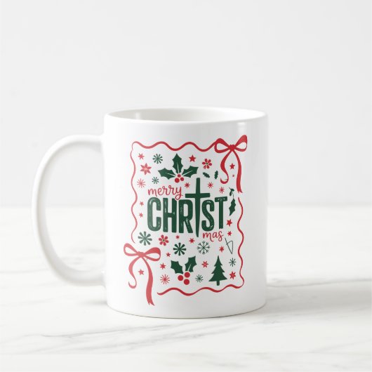 Christliches Weihnachtskreuz Zeichen Jesus Christu Kaffeetasse (Links)