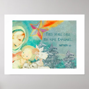 Christliches Weihnachtsposter auf Glaubensbasis Poster