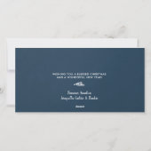 Christliches Weihnachtsverse Blue Holiday Foto Feiertagskarte (Rückseite)