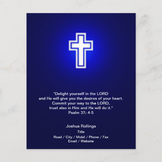 Christliches Weißes Kreuz auf marineblau Hintergru Flyer (Vorne)