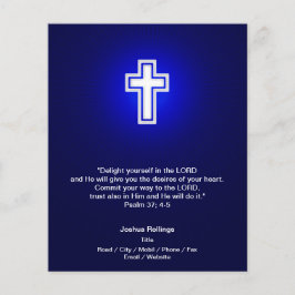 Christliches Weißes Kreuz auf marineblau Hintergru Flyer