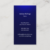 Christliches Weißkreuz | Dunkelblau Visitenkarte (Rückseite)