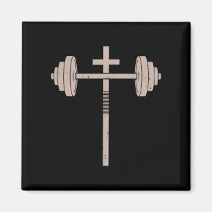 Christliches Workout Hantel Kreuz Hantelbank Fitne Magnet