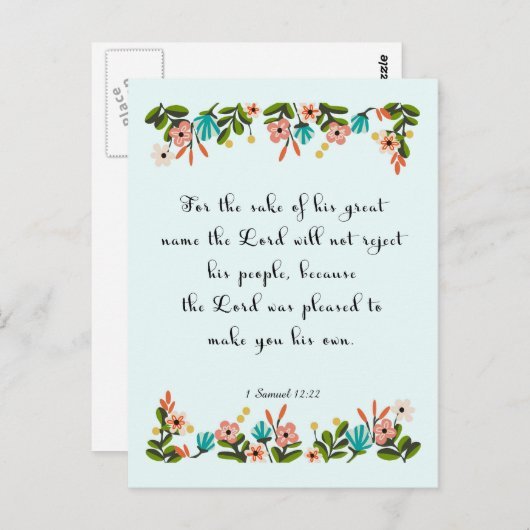 Christliches Zitat Art. 1 Samuel 12:22 Postkarte (Vorne/Hinten)