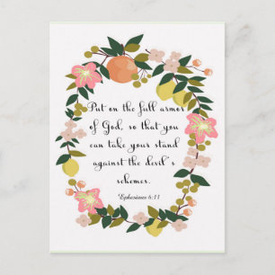 Christliches Zitat Art - Ephesianer 6:11 Postkarte