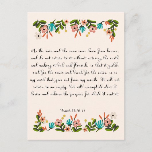 Christliches Zitat Art - Isaiah 55:10-11 Postkarte (Vorderseite)