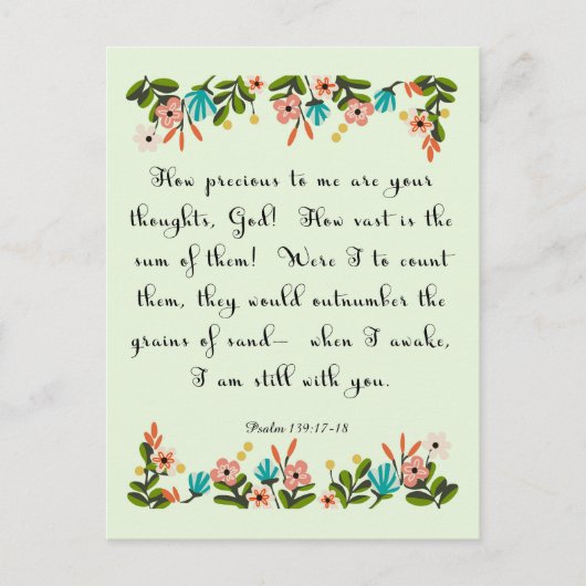 Christliches Zitat Art. - Psalm 139: 17-18 Postkarte (Vorderseite)