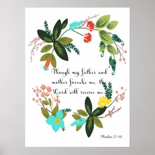 Christliches Zitat Art - Psalm 27:10 Poster