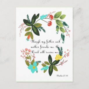 Christliches Zitat Art - Psalm 27:10 Postkarte