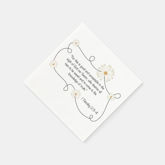 Christliches Zitat aus der Blume Serviette (Ecke)