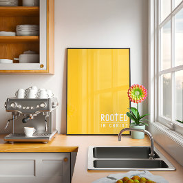 Christliches Zitat aus gelbem Glauben Poster