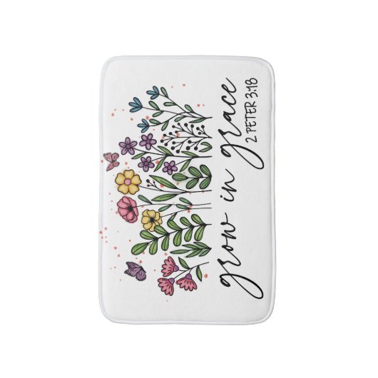 Christliches Zitat des botanischen Blumenanbaus Badematte (Vorderseite Vertikal)