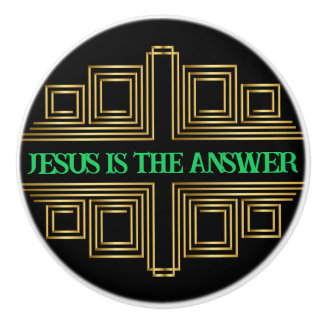 Christliches Zitat Gold Retro Print Keramikknauf