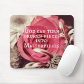 Christliches Zitat Gott kann gebrochene Stücke Mousepad (Mit Mouse)