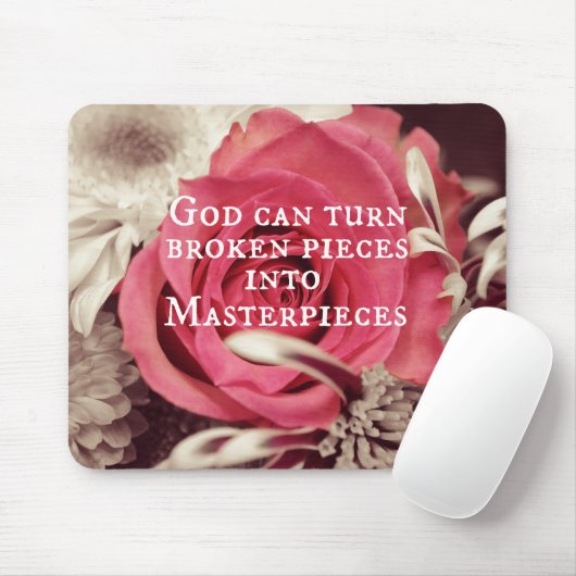 Christliches Zitat Gott kann gebrochene Stücke Mousepad (Mit Mouse)