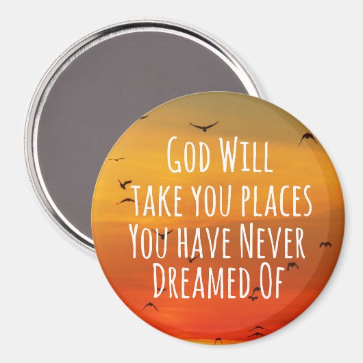 Christliches Zitat: Gott will Magnet (Vorderseite/Rückseite)