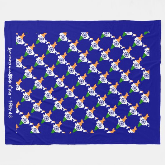 Christliches Zitat INDIA FLAG Fleecedecke (Vorderseite (Horizontal))