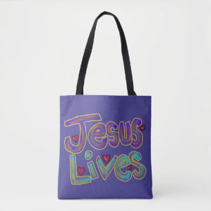 Christliches Zitat 'Jesus lebt' Benutzerdefinierte Tasche