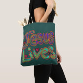Christliches Zitat 'Jesus lebt' Grün  Tasche (Von Nahem)