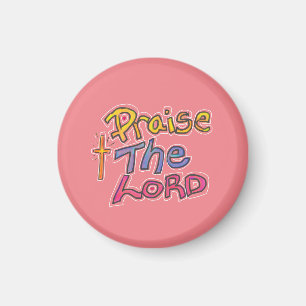 Christliches Zitat 'Praise the LORD' Rosa Magnet