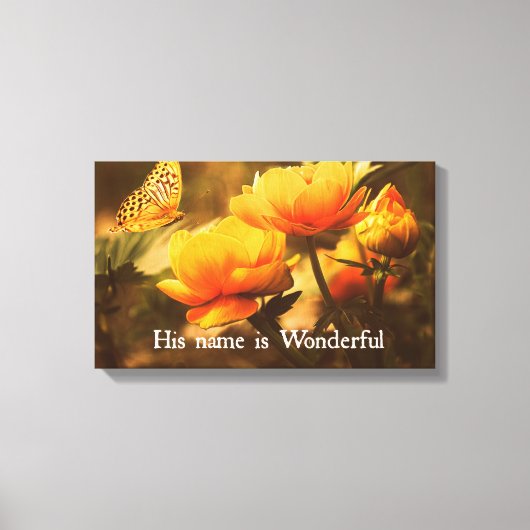 Christliches Zitat: Sein Name ist Leinwanddruck (Vorderseite)