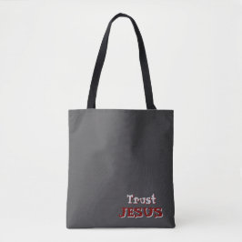 christliches Zitat "Vertraut Jesus" Grau Tasche