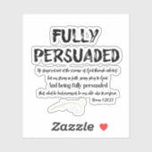 Christliches Zitat voll überzeugt mit der Schrift Aufkleber (Blatt)