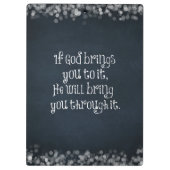 Christliches Zitat: Wenn Gott Sie dazu bringt Klemmbrett (Rückseite)